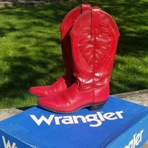 Red Vintage Wrangler Cowboy Boots